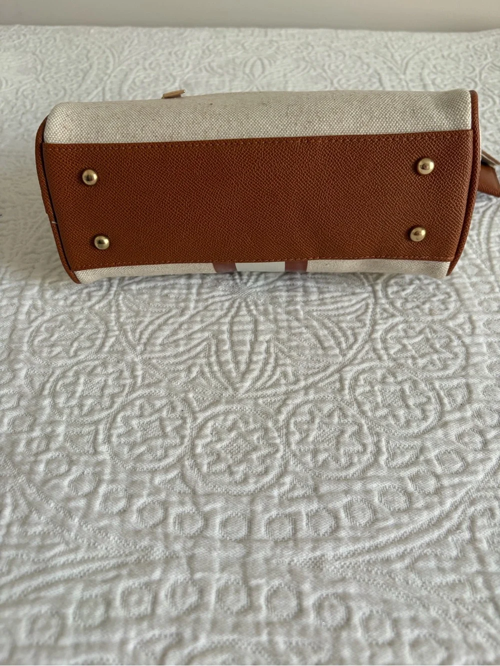 NWT bebe Paisley Small Canvas Bowler in Carmel